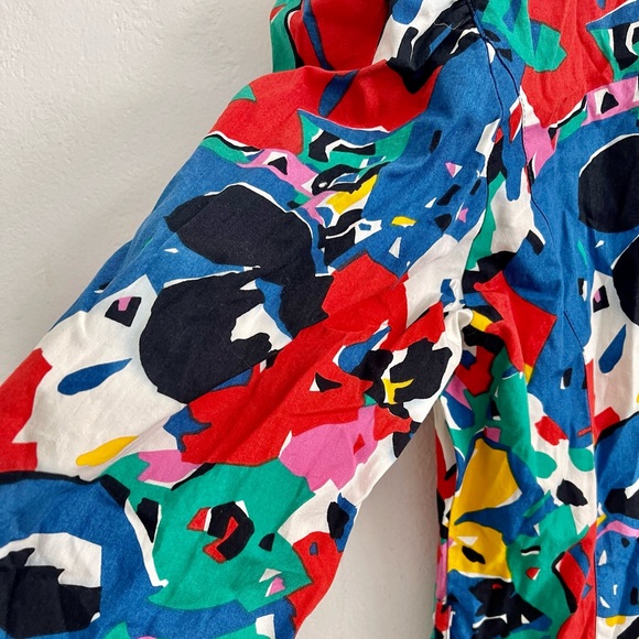 Vintage Guy LaRoche Paris Peplum Colorful Blazer Pop Art Graffiti 80s 90s Top - Picture 7 of 11